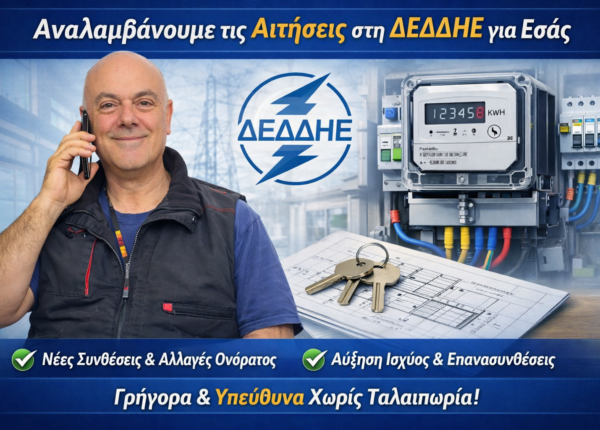 Αναλαμβάνουμε τις αιτήσεις στη ΔΕΔΔΗΕ για εσάς