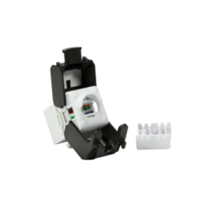 Keystone Jack RJ45 Utp Cat6A Tooless 180° Μαύρο