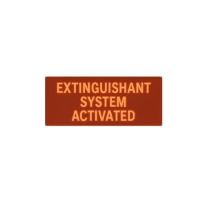 L-EXT SYS ACT -Καρτέλα μηνύματος για την συσκευή DOA FJ/CPD. Μήνυμα: EXTINGUISHANT SYSTEM ACTIVATED