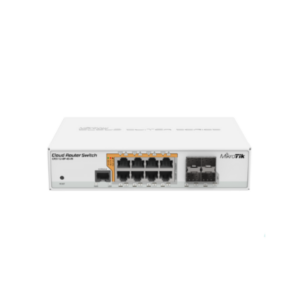 CRS112-8P-4S-IN Cloud Router Switch 112-8P-4S-IN with QCA8511 400Mhz CPU, 128MB RAM, 8xGigabit LAN with PoE-out, 4xSFP, RouterOS