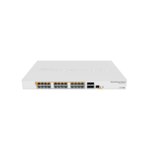 CRS328-24P-4S+RM Cloud Router Switch 328-24P-4S+RM with 800 MHz CPU, 512MB RAM, 24xGigabit LAN (all PoE-out), 4xSFP+ cages, Rout