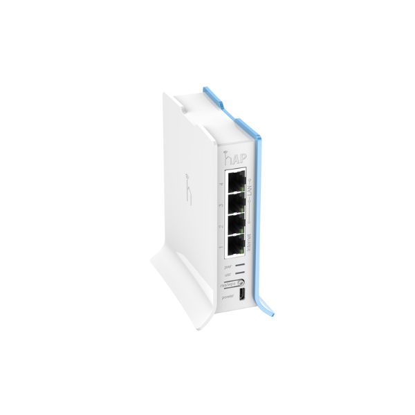 RB941-2nD-TC hAP lite with 650MHz CPU, 32MB RAM, 4xLAN, built-in 2.4Ghz 802.11b/g/n 2x2 two chain wireless with integrated anten